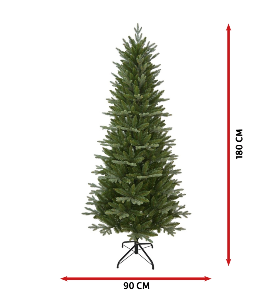 Albero di natale "new regal" alto 180 cm con 1257 rami e apertura ad ombrello